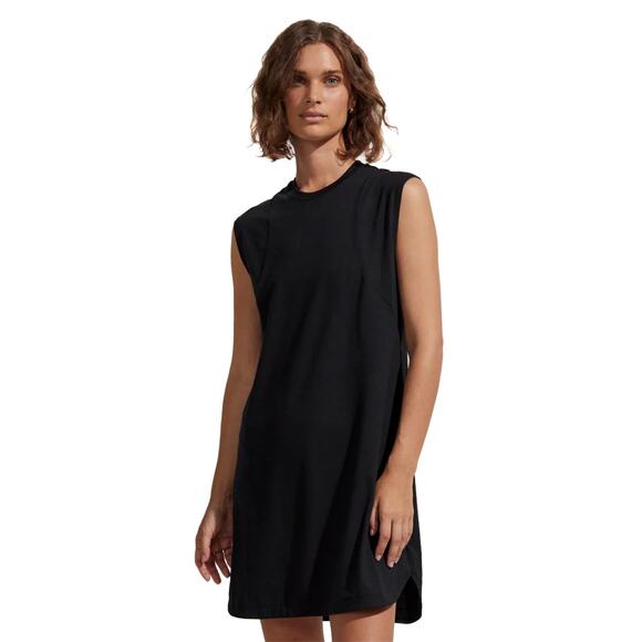 Varley Naples Women's Size Small Oversized Black Knit Mini Dress Minimalist - Picture 1 of 6
